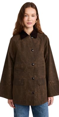Alex Mill Chiltern Street Barn Jacket In Waxed Cotton Brown XS