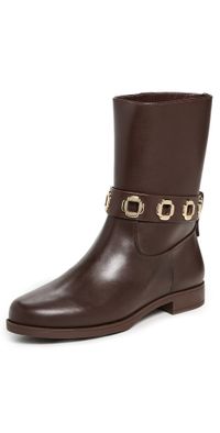 Larroudé Milan Flat Booties Brown 7