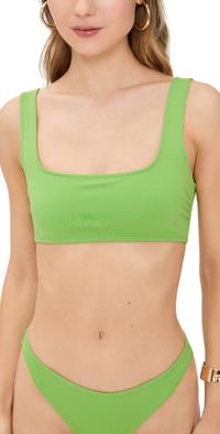 Good American Square Neck Compression Swim Top Black 5XL