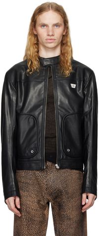 MISBHV Black Astro Faux-Leather Jacket