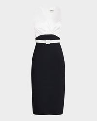 Sleeveless Satin & Jersey Bodycon Dress