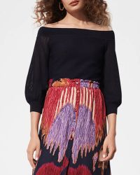 Gloria Off-The-Shoulder 3/4-Sleeve Sweater