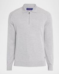 Men's Cashmere Quarter-Zip Polo Sweater