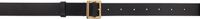 AURALEE Black Leather Square Buckle Belt