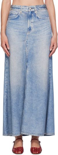 rag & bone Blue Liquid Miramar Skirt