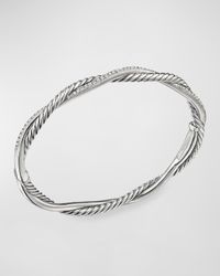 Petite Pave Twisted Wire Bracelet with Diamonds