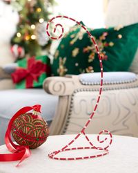 Large Ornament Stand, Red/White