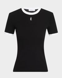 Contrast-Trim Short-Sleeve Slim T-Shirt