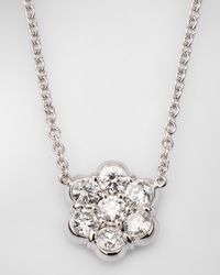 18K White Gold Diamond Flower Pendant