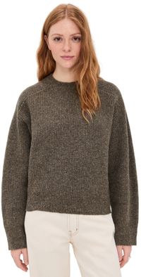SLVRLAKE Florence Cinch Crew Sweater Walnut XL