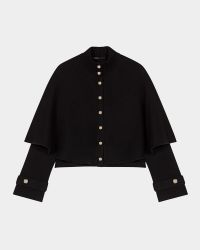 Mycape Blocked-Knit Layered Cardigan