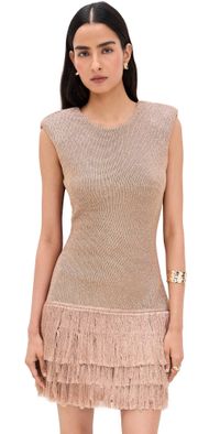 Aje Breeze Kint Mini Dress Rose Gold M