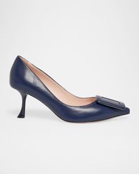 Viv In The City Leather Buckle Pumps