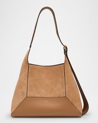 Diamond Medium Structured Suede Hobo Bag