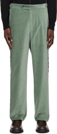 Bode Green Oberon Floral Trousers