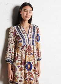 Ba&sh - Robe longue ample Col V - Taille 4 - Blanc
