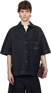 JACQUEMUS Navy La Croisière 'The Aloe de-Nîmes' Denim Shirt