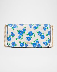 devin springtime blooms leather wallet on chain