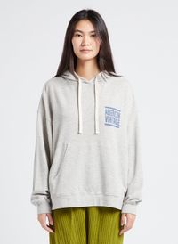 American Vintage - Sweat à capuche sérigraphié en coton mélangé - Taille M/L - Gris