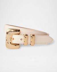 Tetra Buckle Leather Belt