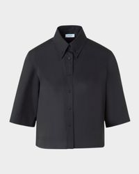 Boxy Poplin Cropped Blouse