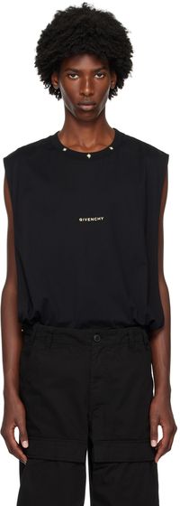 Givenchy Black Embroidered Logo Tank Top