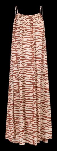 Love Stories - Robe longue ample zébrée - Taille L - Blanc