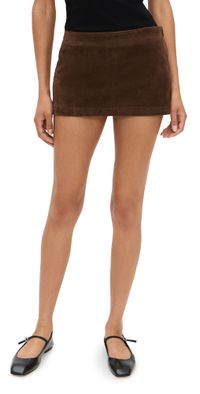 Bailey Rose Chocolate Faux Suede Mini Skirt Chocolate S