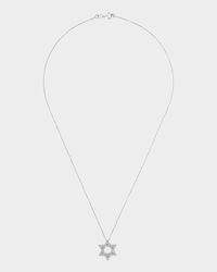 18K Gold Large Star of David Pave Diamond Necklace