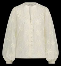 Fabienne Chapot - Chemise droite brodée en coton - Taille 40 - Blanc