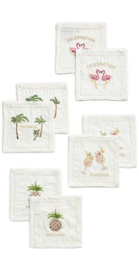 Kim Seybert Mingle Cocktail Napkins Set of 8 White/Multi One Size