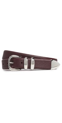 Anderson's Narrow Soft Grained Calf Leather Belt Oxblood 80