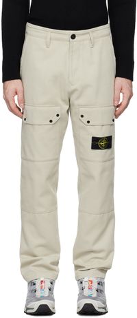 Stone Island Beige Logo Patch Cargo Pants