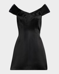 Off-The-Shoulder Satin Crepe De Chine Mini Dress