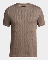 Men's Box-Jacquard Viscose Stretch Crewneck T-Shirt