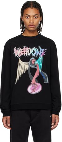 We11done Black Printed Sweatshirt