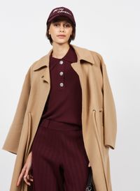 Ba&sh - Manteau long col asymétrique - Taille 3 - Marron