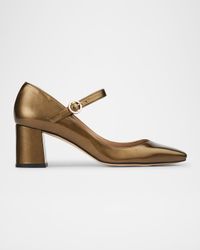 Winter Metallic Leather Mary Jane Pumps