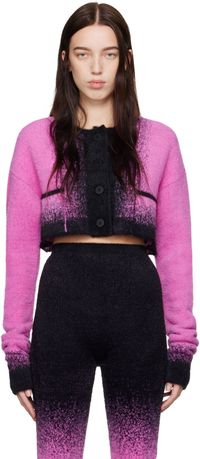 Ottolinger Black & Pink Boxy Knit Cardigan