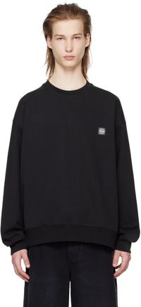 Solid Homme Black Embroidered Sweatshirt