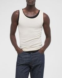 Men's Black Soft Cotton Rib Tank Top