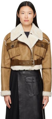 LVIR SSENSE Exclusive Brown Faux-Leather Jacket