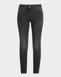 Mid-Rise Slim-Leg Ankle Denim Jeans