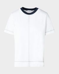 Colorblock Seamed Short-Sleeve Cotton Jersey T-Shirt