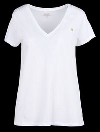 Sud Express - Tee-shirt droit sérigraphié à Col V en coton bio - Taille L - Blanc