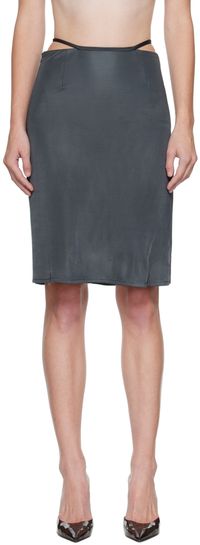 Atlein Gray Belted Miniskirt