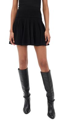 Susana Monaco Pointelle Sweater Skirt 16 Black S