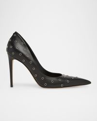 105mm Studded Leather Pumps