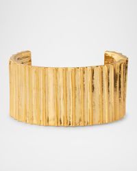 Wide Ribbed Cuff Bracelet