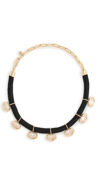 Ettika Molten Treasures Cord Necklace Black and Clear One Size